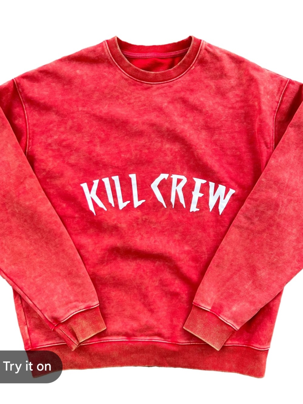 “KILL CREW” OVERSIZED HEAVYWEIGHT CREWNECK SWEATSHIRT RED LARGE